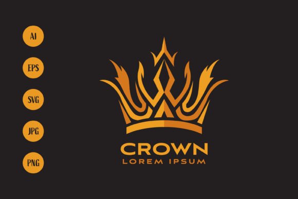 Abstract Crown Logo Vector Design