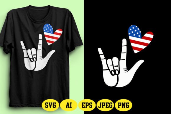 ASL Love Hand with USA Flag 4: A Comprehensive Design Analysis for Print-on-Demand
