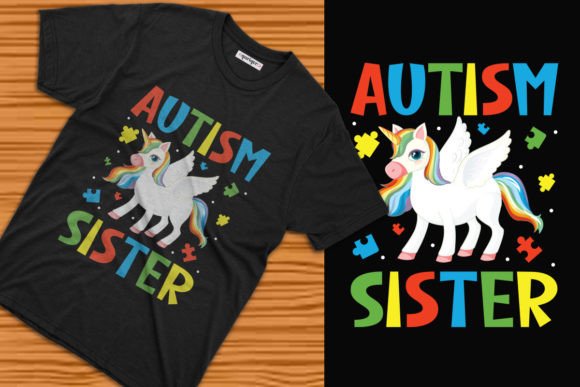 Autism Sister T-shirt Design Template: Elevate Your World Autism Day Collections