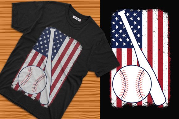 Baseball Bat Flag T-shirt Design