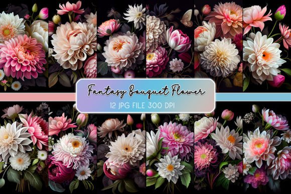 Bouquet Pink White Flower Background: Ethereal Design Assets