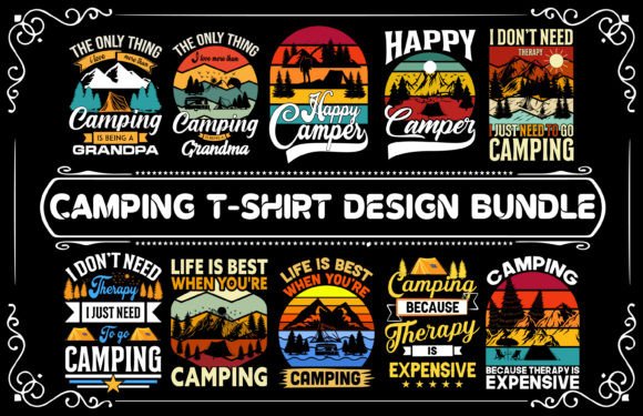 Camping Explore T-Shirt Design Bundle