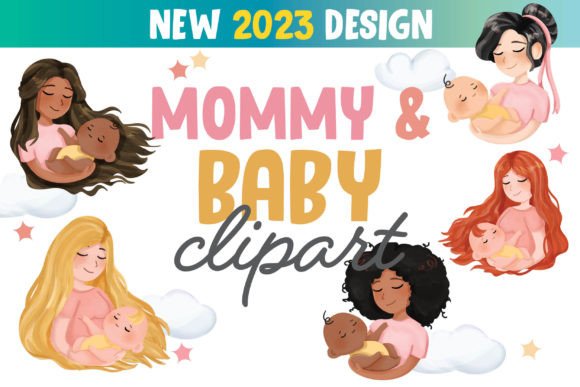 Mommy Baby Watercolor Clipart