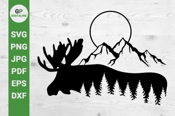 Moose in the Wild, Forest, Mountain SVG