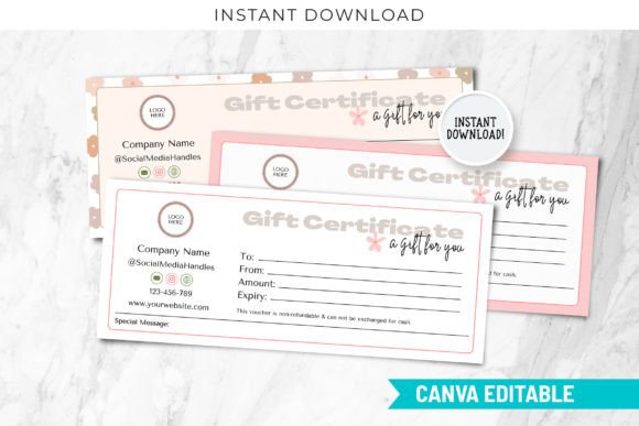 Retro Gift Certificate Template Canva